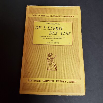 De L'esprit Des Lois Tome I Montesquieu French Edition Paperback Book
