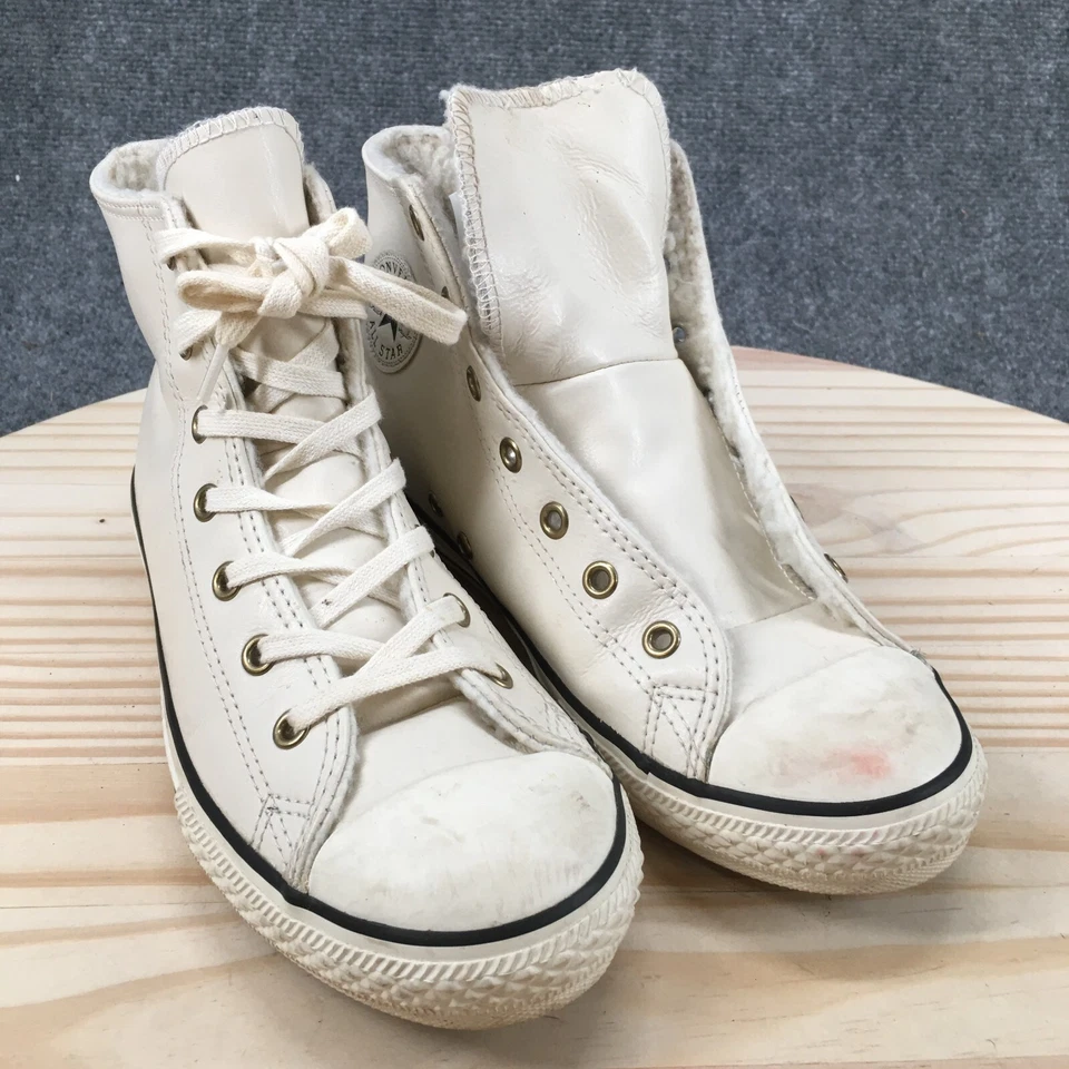 Tênis Converse Shoes Youth 5 Feminino 5 CTAS Lift High Top Flats 653367C Bege - Imagem 3 de 4