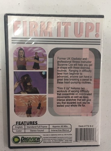 NEW Firm It Up A Dance Workout DVD 2006 Suzanne Cox 60 minutes Exercise Fitness - Foto 2 di 2