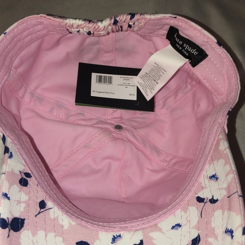 Kate Spade Pink Springtime Floral Print Baseball Cap Embroidered Logo OS NWT - Picture 12 of 16