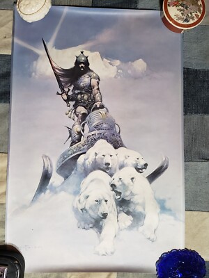 VINTAGE POSTER PRINT Frank Frazetta 1970s ORIGINAL Silver Warrior (9)