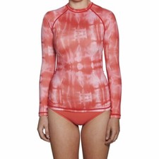Dakine Women's Maira Long Sleeve Rashguard Shirt Medium Poppy Tie dye NWT