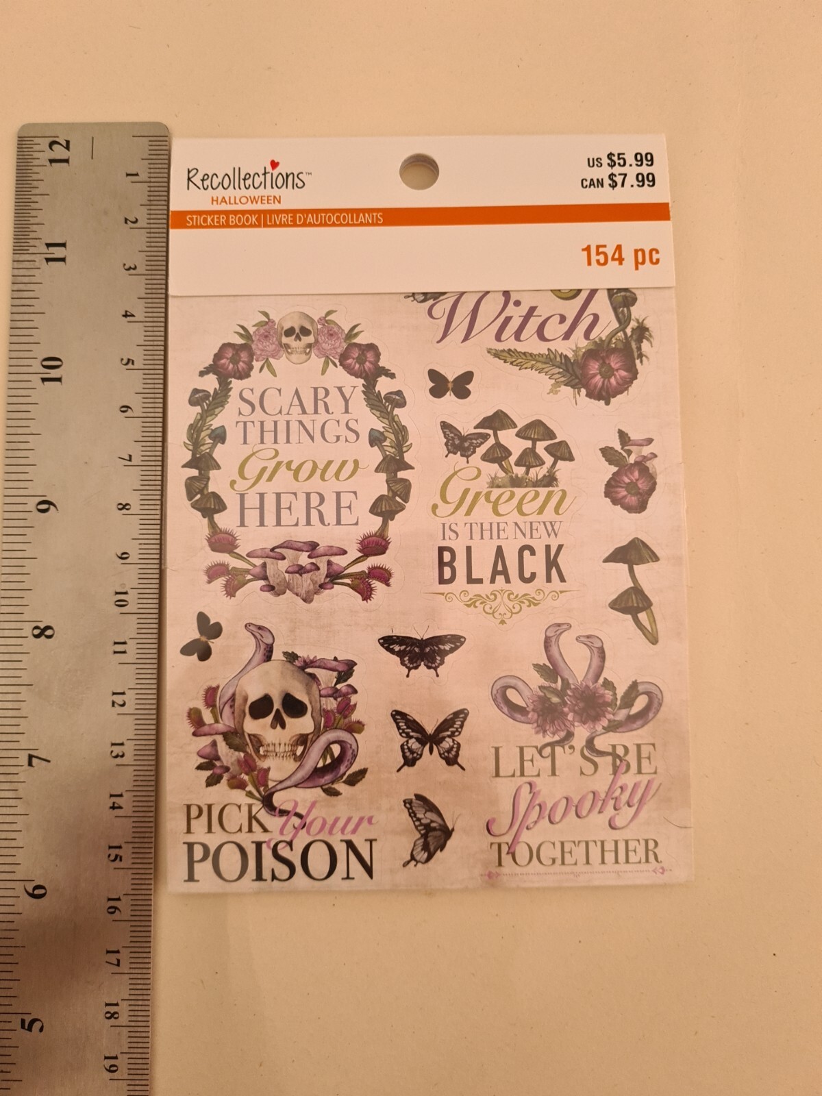 RECOLLECTIONS HALLOWEEN STICKER BOOK SCARY THINGS GROW HERE BNIP *LOOK*
