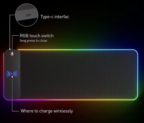 Brand New Wireless Charging RGB Gaming Mouse Pad 15W/USA🇺🇸Seller Fast Shipping - 第 5/9 張圖片