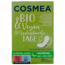 Cosmea Protège-slips Normal 1 x 33 Pièce Sans Parfum Surface 100% Bio Coton