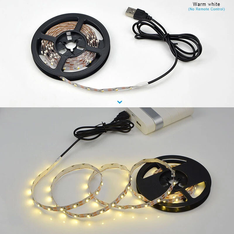 LED Strip Lights 5V 2835 USB Flexible Tape Cabinet Kitchen TV Lights Waterproof - Image 2 of 4