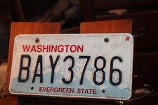 2010 Washington License Plate Evergreen State BAY3786 ROUGH