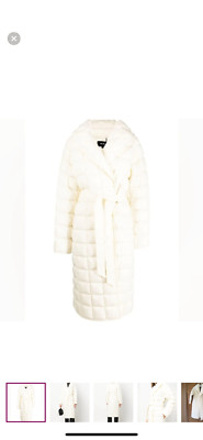 NEW $950 Mackage Allegra Women size M Quilted Down Wrap Coat Jacket Cream