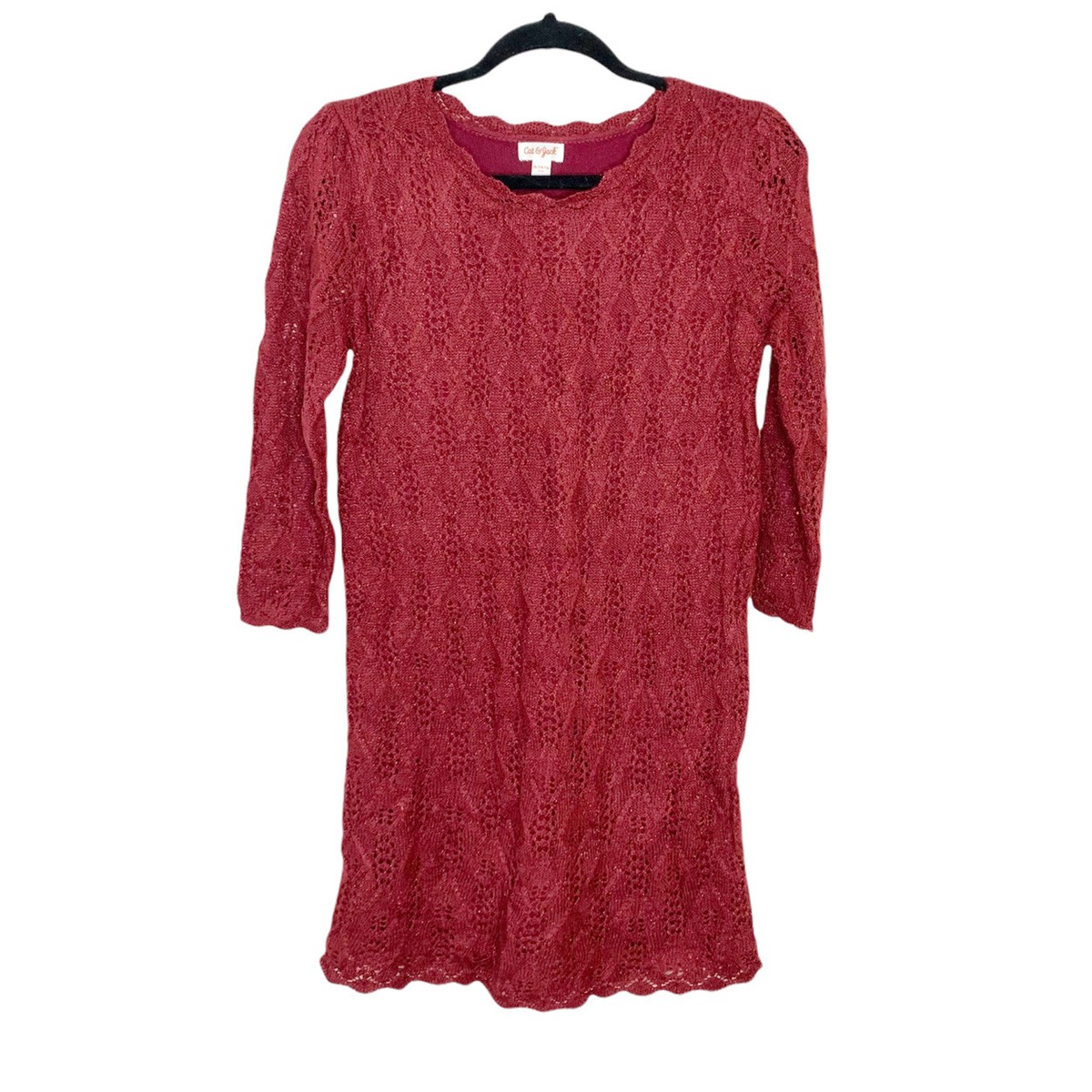 Cat & Jack Girl's XL (14/16) Knitted Sweater Dress Cherry Red NWT | eBay