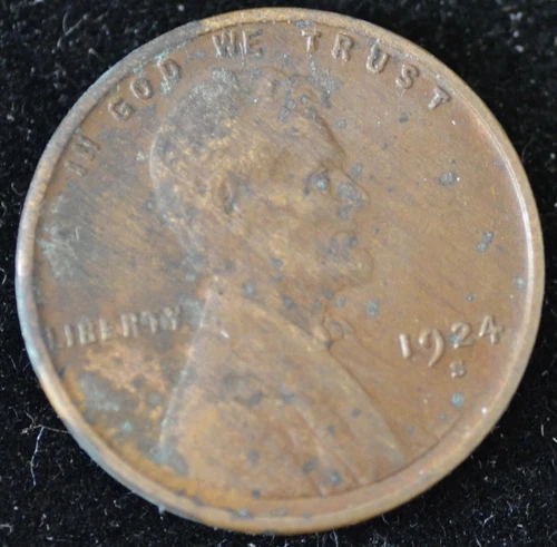 1924-S EXTREMELY FINE Lincoln Head Cent #2, DISCOUNTED for corrosion