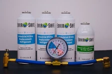 Industrial 134a Replacement Refrigerant, ProSeal w/Leak Detector, Brass Gauge