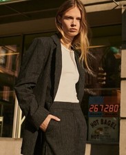 DKNY NWT Women Pinstripe Long-Sleeve Single-Button Blazer ONLY Size 12 159