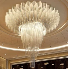 Luxury LED Crystal Pendant Lamp Ceiling Light Rain Drop Chandelier hotel lobby