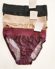 3 Warner's Lace Hi Cut Panty Multi 5109 Sz 6/M - NWT