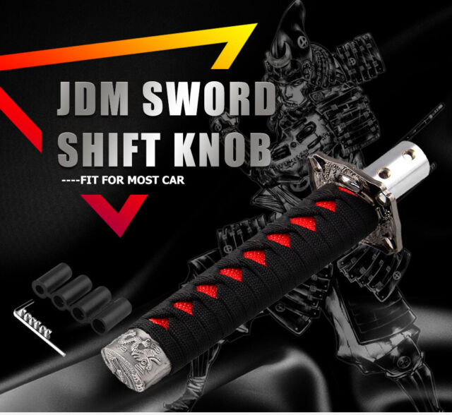 Universal 15cm Car Katana Samurai Sword Gear Shift Knob Shifter JDM Red /& Black