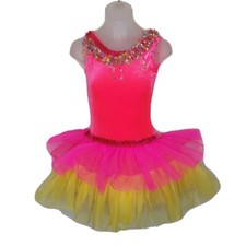 Confetti Child X-Small Dance Costume Ruffled TAP SKIRT and LEOTARD w/Hair Piece