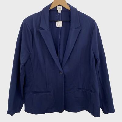J. Crew Factory Navy Ponte Knit Work Blazer NWT Size 20