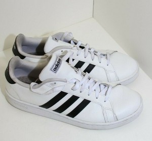 Mens ADIDAS Originals Grand Court Leather Tennis Shoe F36392 Size 13 White  Black | eBay