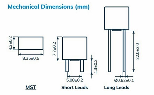10pc MST Radial Lead Micro Fuse MST.125 125mA 250V Size=8.35x7.7x4.3mm CONQUER - Picture 7 of 7