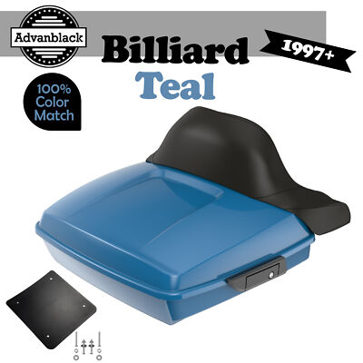 For Harley/Softail 97+ Razor Tour Trunk Pack Pad Wrap Around BILLIARD TEAL