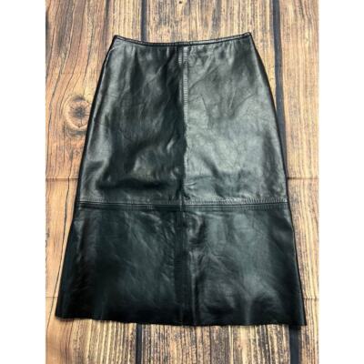 Old Navy Women's Black Leather Midi Pencil Skirt Size Casual