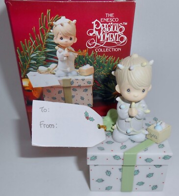ENESCO Precious Moments 1991 MAY YOUR CHRISTMAS BE DELIGHTFUL Miniature Box H11