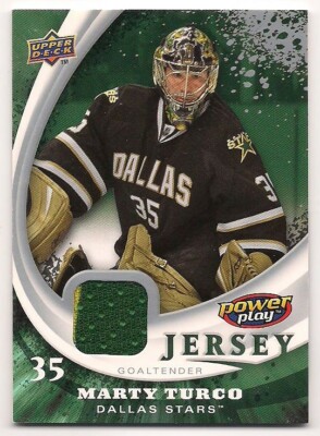 Marty Turco 08-09 Upper Deck Power Play Box Set Game Used Jersey 2 colors