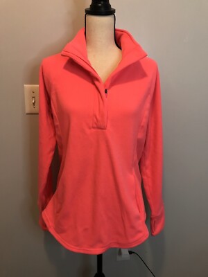 Old Navy Active Womens Go Dry 1/2 zip Neon Coral Jacket Size