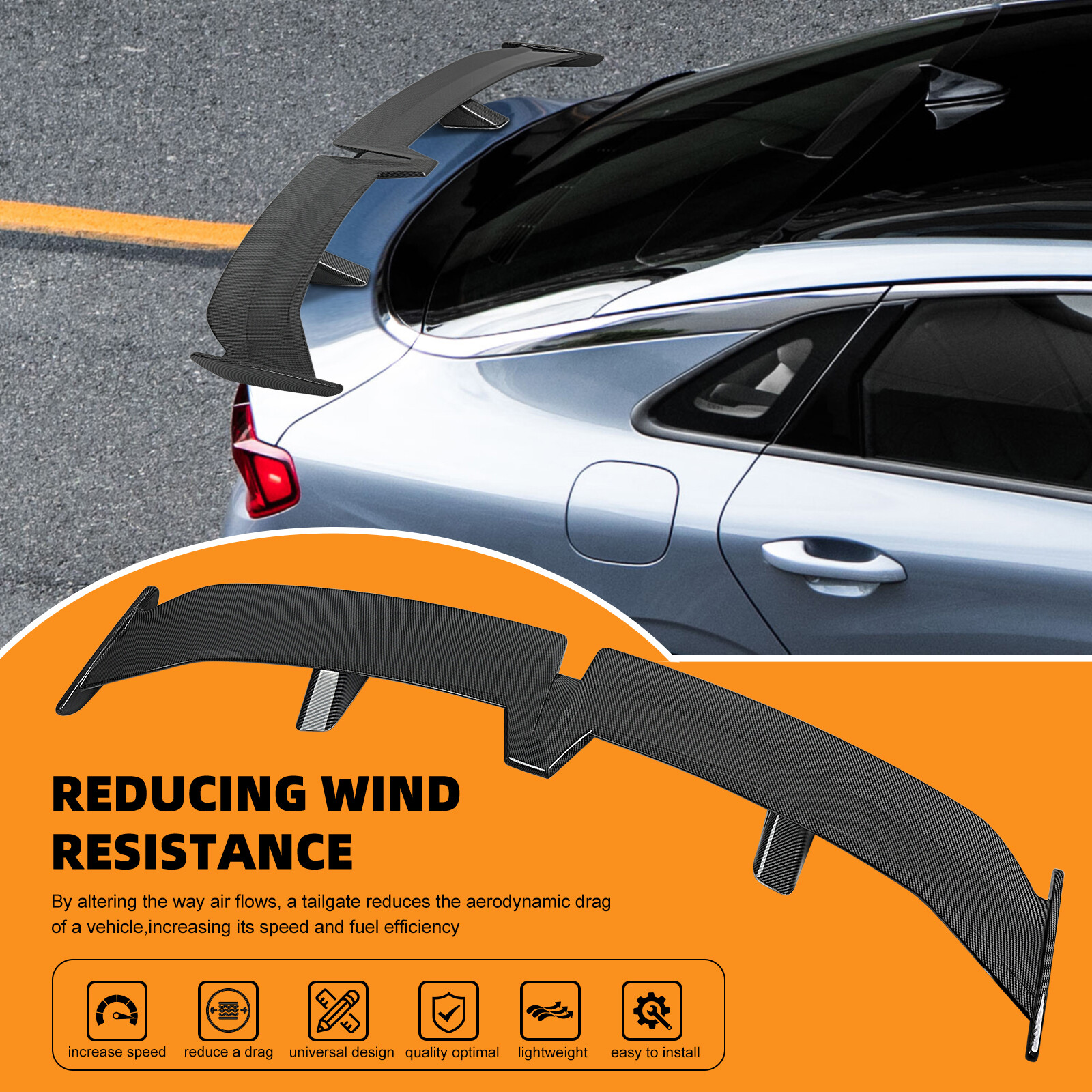 55" PRO Style Rear Trunk Spoiler Wing Carbon Fiber For 2014-2021 Maserati Ghibli