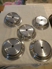 LOT OF 5 STAINLESS STEEL 9 1/4" Hotel Restaurant Dinner Plate Cover Top Vollrath