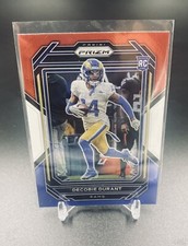 2022 Panini Prizm Red White & Blue Prizm RC Decobie Durant #347 LA Rams
