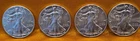 Lot of 4 2011 WALKING LIBERTY AMERICAN EAGLE .999 FINE SILVER DOLLAR COIN 1oz