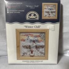 🔥NEW DMC "Winter Chill" Counted Cross Stitch Kit 4"x4" "miniatures" Beginners