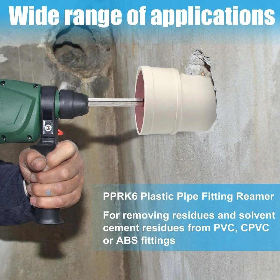 NEW 6 Piece PPRK6 Plastic Pipe Fitting Reamer Kit Fit into standard 1/2" drills - Image 3 of 4