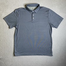 Under Armour Shirt Mens XL The Playoff Polo Blue Geometric Stretch Golf Active