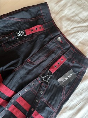 NEW Hot Topic Black/Red Cargo Pants Size 3 Scene Emo
