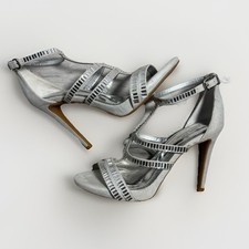 Gianni Bini Rhinestone Shoes, Sparkle Heels Straps Pumps Platinum Collection 6M