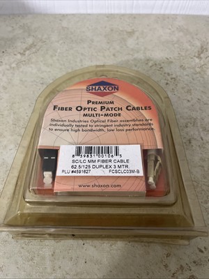 SC-SC FCSCSC05M-B Fiber Patch Cord Shaxon Duplex Multimode 62.5/125 5 Meters NEW