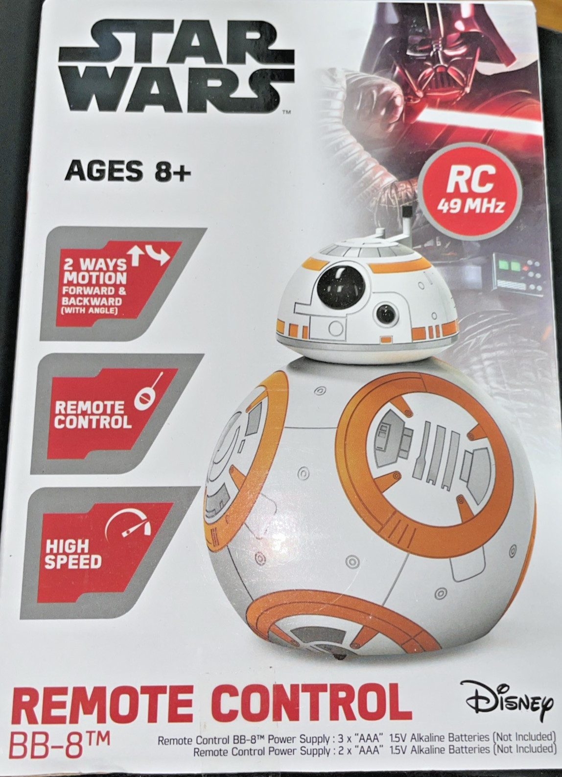 NEW! Star Wars&trade; Remote Control BB-8&trade; rc 49mhz 5-AAA's Drives Forward or Backward