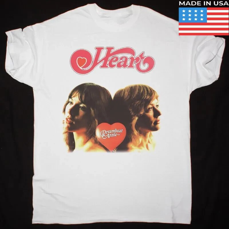 Retro HEART DREAMBOAT ANNIE Heart Band Shirt Classic White Unisex Gift Fans DF43