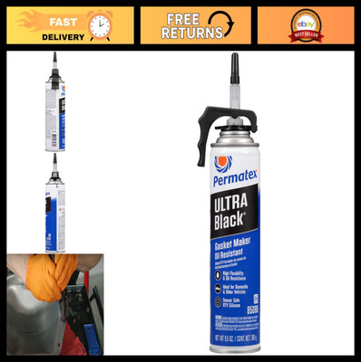 Ultra Black RTV Silicone Gasket Maker - Maximum Oil Resistance, 9.5 oz, 6-Pack