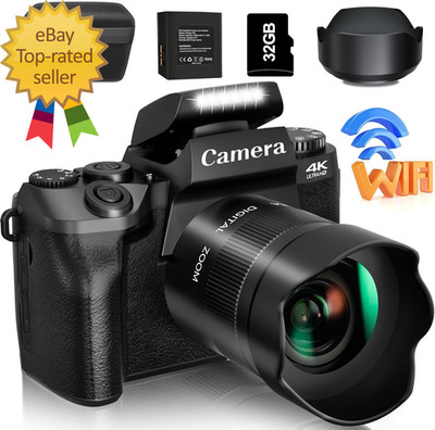 Digital Camera  4K Cameras for Photography & Video  64MP Wifi Touch Screen