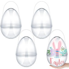 8 Pcs Jumbo Easter Eggs 10 Inch Plastic Giant Easter Eggs with Handles, Clear...