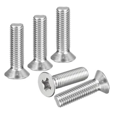 M10-1.5x40 Flat Head Machine Screws -15pcs -304 Stainless Steel -Silver
