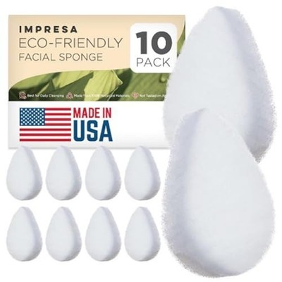 Face Scrubber Exfoliating Pads  10 Count, White Puff  Facial Sponges for Deep...