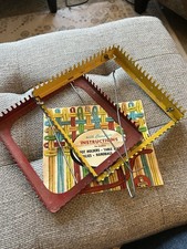 Vintage Red Yellow Metal Potholder Hand Looms...