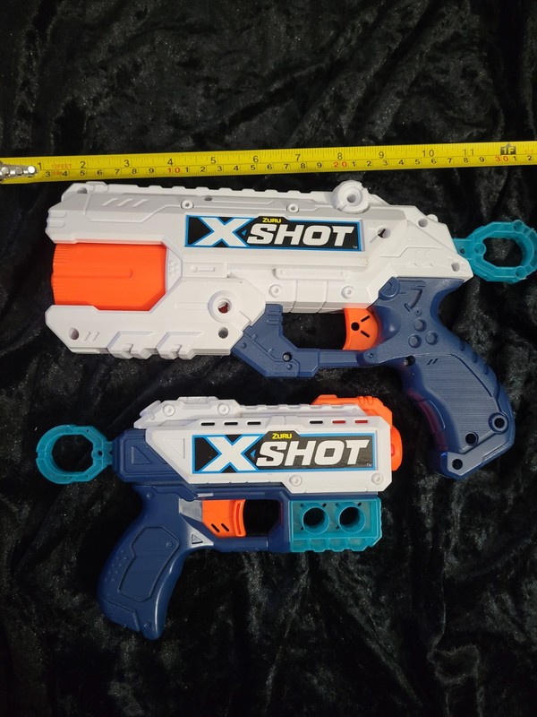 ZURU X-Shot Foam Dart Blaster Toy Guns Lot of 2 White Blue Orange MPN 36411