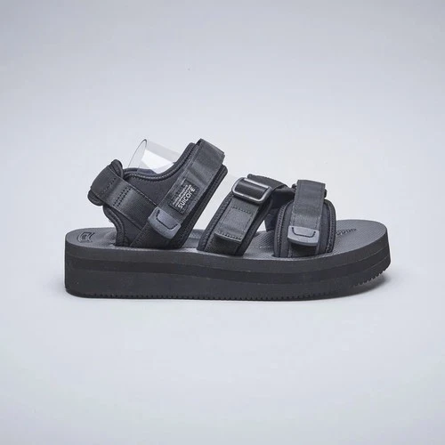 SUICOKE KISEE-VPO OG-044VPO Black Vibram Platform Slides Sandals Slippers