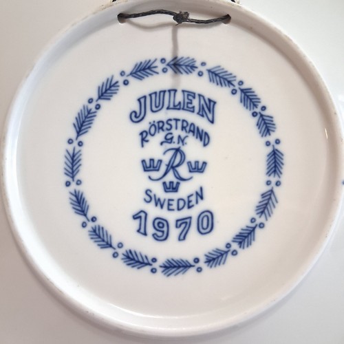 1970 Rorstrand Julen Christmas Plate Nils Gunnar Nylund Sweden Vtg Wall Art - Picture 6 of 7