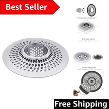 Elegant Stainless Steel Drain Hair Catcher - 4.4 Inches Bathtub Strainer